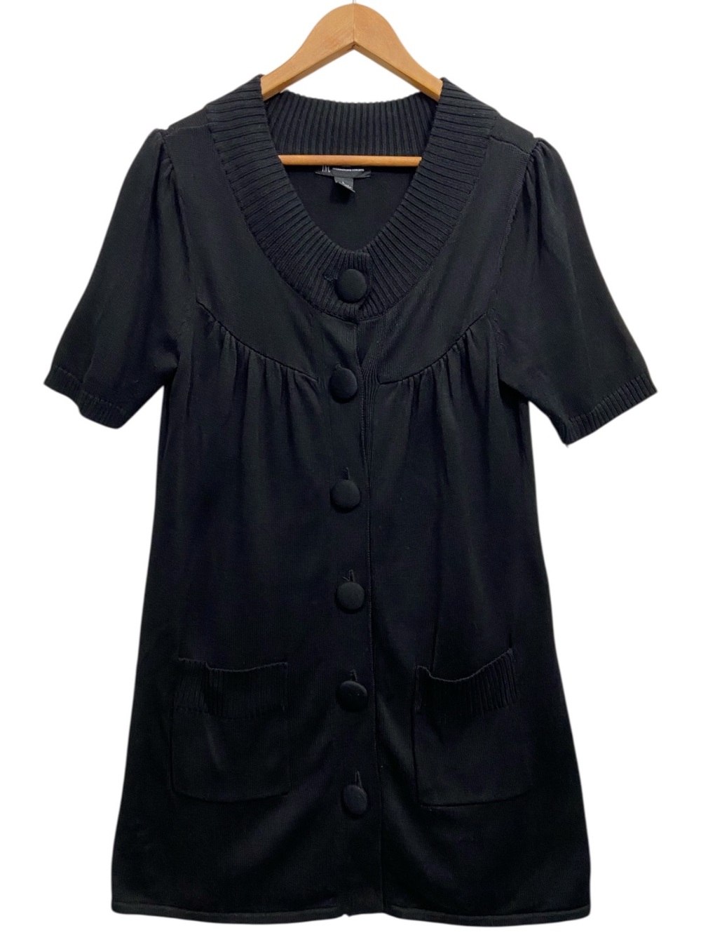 INC Silk Blend Black Button Down Tunic Cardigan - Women’s Large